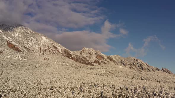 Aerial shot of the mountains near Boulder Colorado