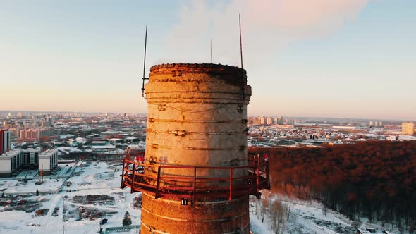 Industrial Plant Pollutes the  Ecology