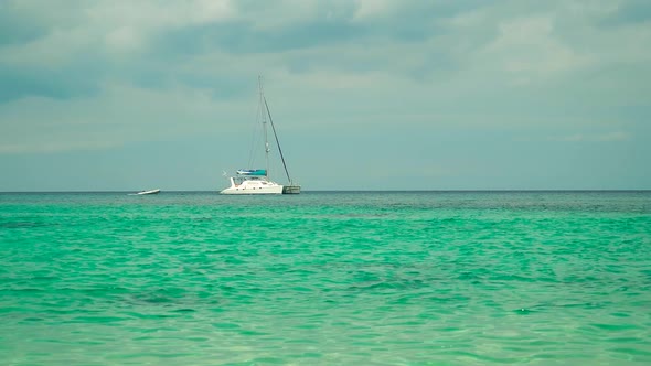 Luxury Yacht in the Sea