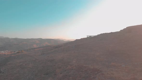 Drone flying over mountain in Greece