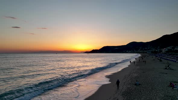 Colorful sunset over the Mediterranean Sea