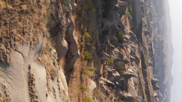 Vertical Video Cappadocia Landscape Aerial View