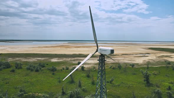 Aerial Footage of Wind Turbines in a Field