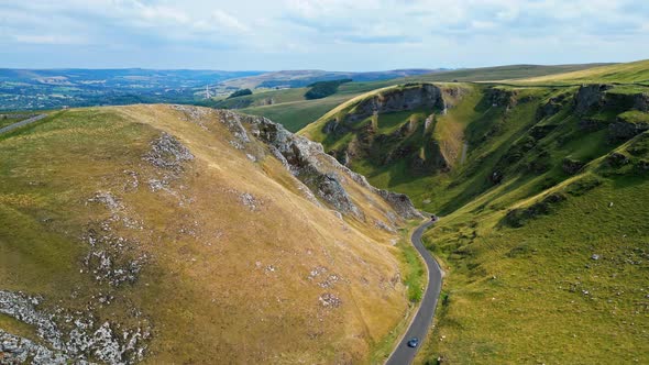 Amazing Landscape of Peak District National Park  Aerial View  Travel Photography