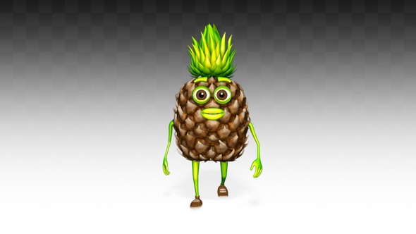 Pineapple Walk Cartoon 3d Character