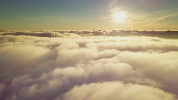 Drone Flies in the Clouds