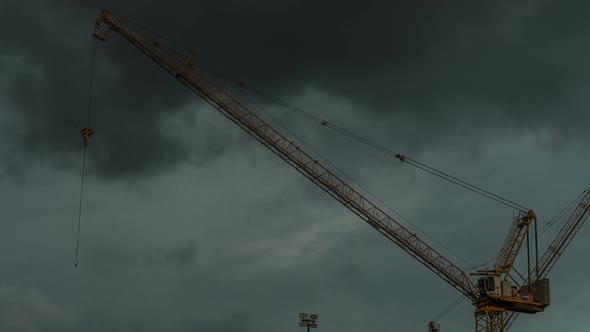 Crane With Rain Clouds