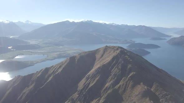 Lake at picturesque mountain valley on cloudy day