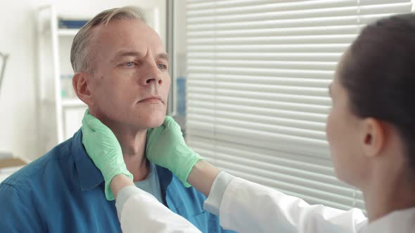 Aged Man Having Medical Examination