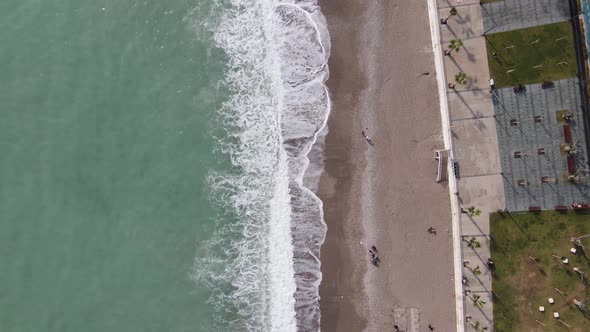 Aerial View of the Beach at the Seaside Resort Town, Turkey