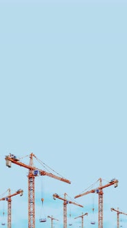 Crane on the Background of the Sky