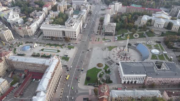 Cityscape of Kyiv, Ukraine. Aerial View, Slow Motion