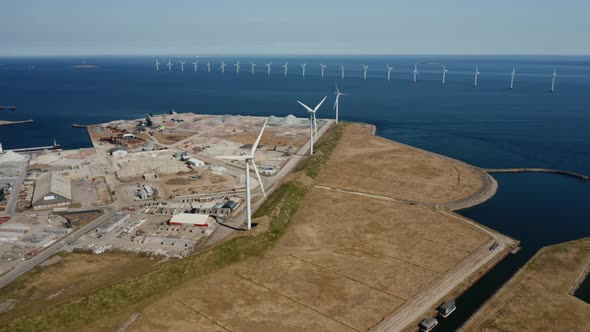 Drone Flight Over Wind Turbines