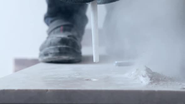 Marble drilling and screwing process