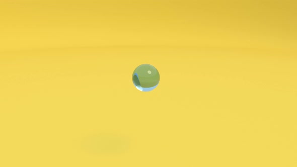 Realistic Green Glass Sphere Mock Up Scene 3d