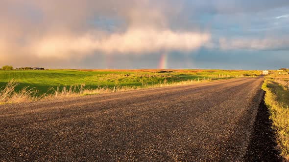 Time lapse of rainbow as storm passes