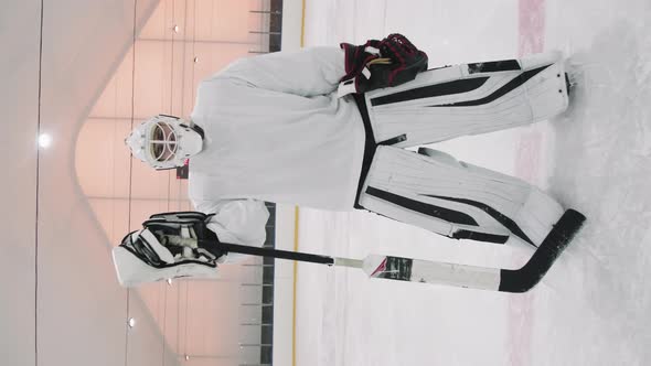 Goaltender On Ice Rink