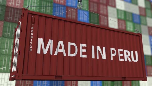 Loading Container with MADE IN PERU Caption