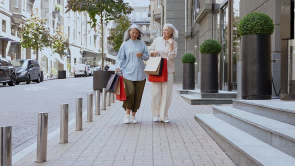 senior women doing shopping