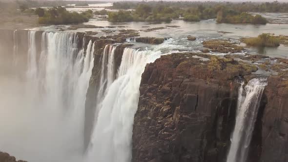 Drone view of Victoria Falls, Africa