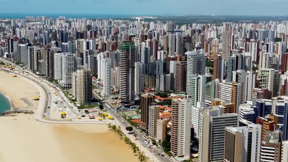 Fortaleza Ceara. Northeast Brazil. Beach lanscape at downtown Fortaleza, Ceara.