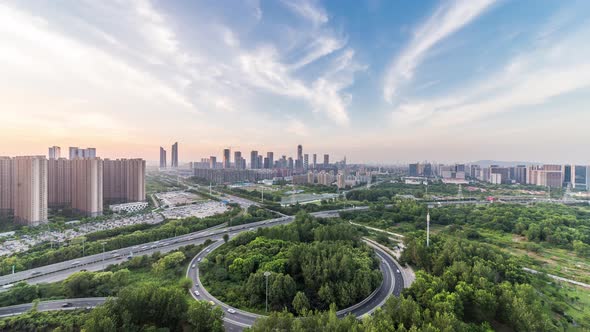 Time lapse of cityscape in nanjing city