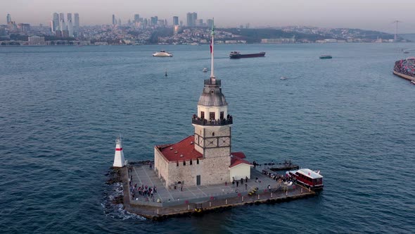 Aerial Istanbul Maiden Tower