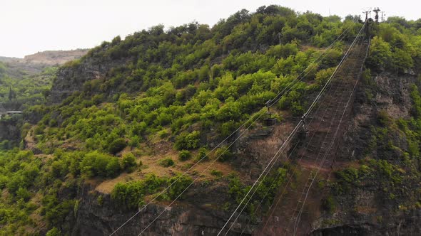 Buckets On Two Way Cable System Carry Load From Mine, Chiatura