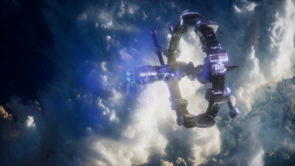 Earth and Outer Space Station Iss alt