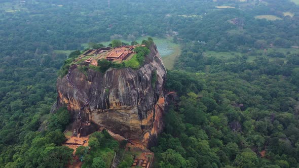 Aerial view of Sigiriya Lion's Rock, Sri Lanka.