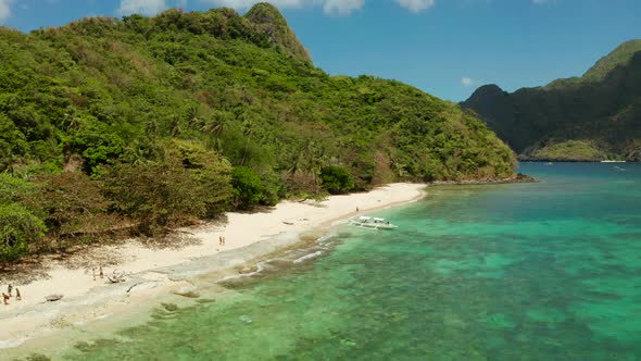 Tropical Island with Sandy Beach