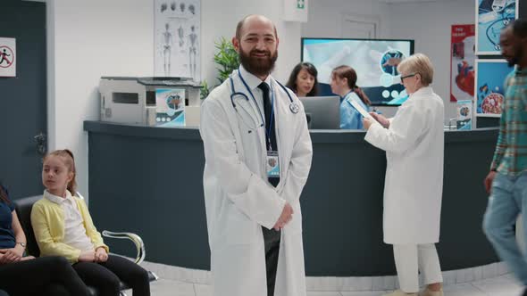 Portrait of General Practitioner with Stethoscope and Uniform