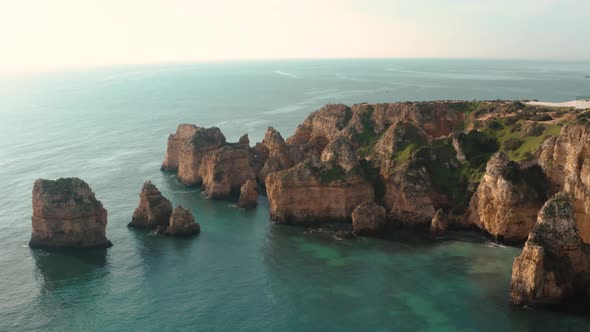 Aerial View of Ponta Da Piedade in Algarve in Portugal