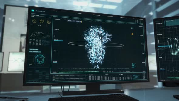 Medical Research Laboratory. 3D Image of Covid-19 Spike Protein Structure. UI alt