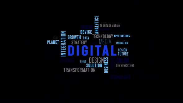 Word Cloud Digital Blue Side