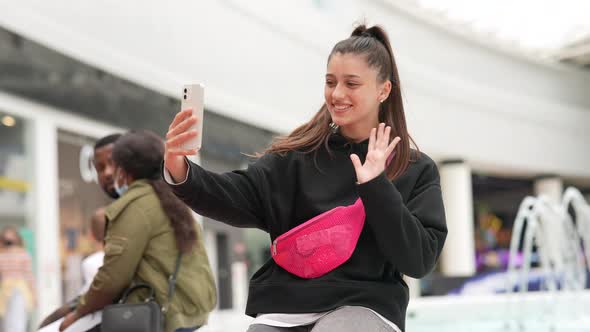 Woman Using Smartphone Indoor