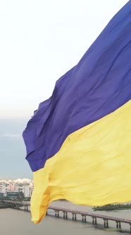 Vertical Video National Flag of Ukraine By Day