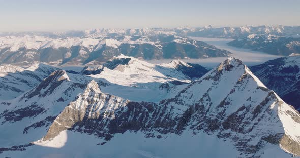 Drone Over Kitzsteinhorn Mountain Peaks