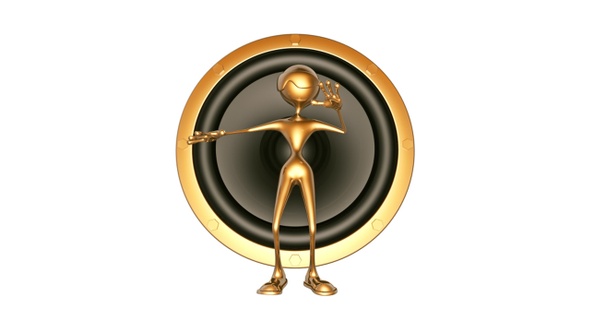 Gold Man 3D Character - Powerful  Dancing Sound