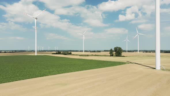 Wind turbines that generate environmentally friendly renewable electricity.