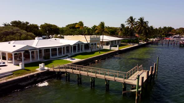 Luxury Waterfront Homes In Miami 4k Aerial Drone Clip