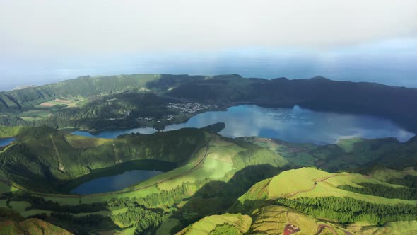 Lagoon of the Seven Cities at Miradouro Do Cerrado Das Freiras Viewpoint