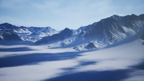 Snow Covered Beautiful Mountain Peaks