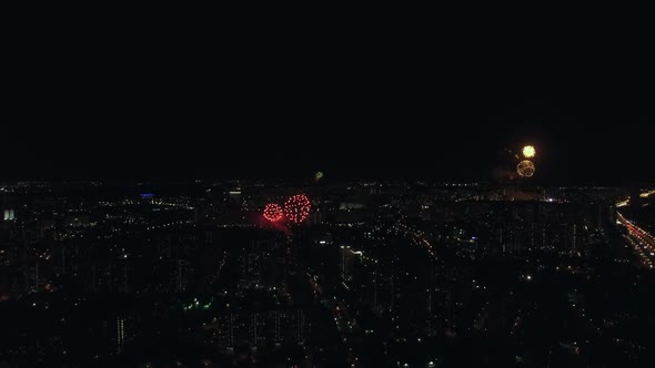 Moscow celebrating Victory Day with fireworks
