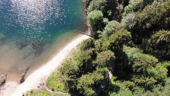 beautiful drone video of an lake and mountains, eibsee in bavaria