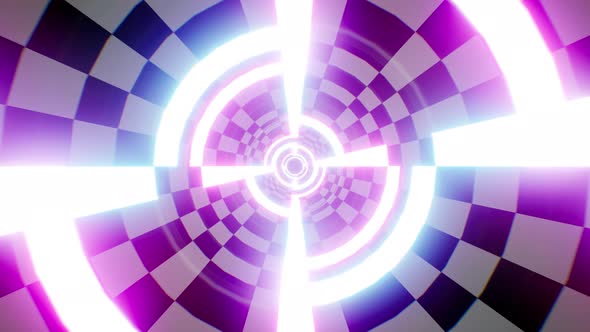 4K Checkerboard Vj Tunnel Loop 02