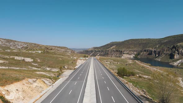 4k stock video footage of empty road in scenic turkish Cappadocia. Devrent Valley (Imagination Valle