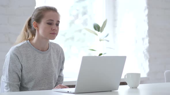 Casual Young Woman Leaving Office After Work