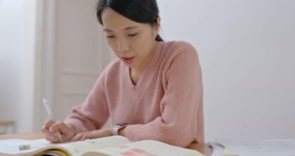 Woman study at home