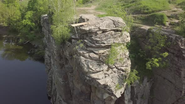 Aerial View To Granite Buky Canyon on the Hirskyi Takich River in Ukraine